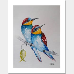 Bee-Eaters bird art printable onto many items of clothing and prints Posters and Art